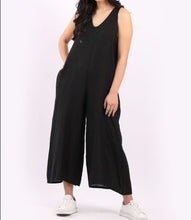 Load image into Gallery viewer, Italian Solid Linen Lagenlook Wide Leg Jumpsuit