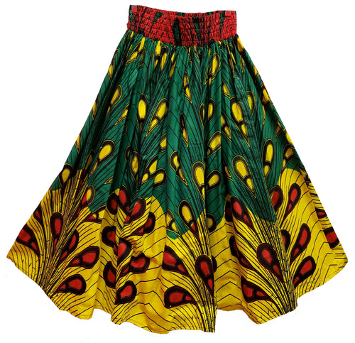 Midi Ankara Wax Cotton Skirt - Style AD - CeCe Fashion Boutique