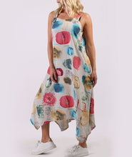 Load image into Gallery viewer, Italian Linen Abstract Print Strappy Lagenlook Dress (5 Colors)
