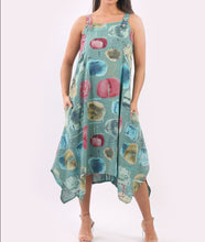 Load image into Gallery viewer, Italian Linen Abstract Print Strappy Lagenlook Dress (5 Colors)
