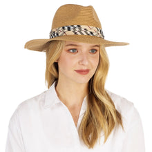 Load image into Gallery viewer, Basic Plaid Trim Boho Straw Hat (2 Colors) - CeCe Fashion Boutique
