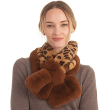 Load image into Gallery viewer, Leopard Pattern Faux Fur Slit Scarf - CeCe Fashion Boutique
