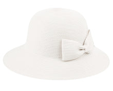 Load image into Gallery viewer, Packable Bucket Sun Hat With Ribbon - White
