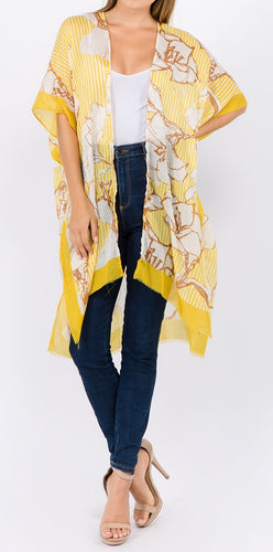 Floral Kimono / Overlay (Yellow) - CeCe Fashion Boutique
