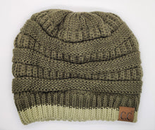 Load image into Gallery viewer, C.C. Two Tone Striped Beanie - CeCe Fashion Boutique
