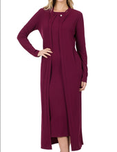 Load image into Gallery viewer, Midi Dress and Cardigan Set (2 Colors)
