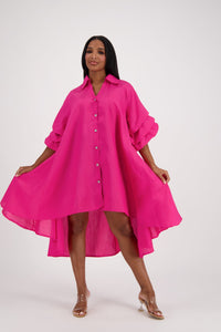 Ruffle Sleeve Button Dress (4 Colors)