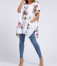 Load image into Gallery viewer, Italian Floral Linen Tunic Top
