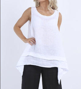 Italian Solid Linen Sleeveless Top (6 Colors)