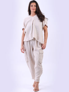 Italian Solid Tabbed Sleeves Linen Top (3 Colors)