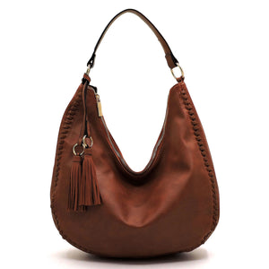 Fashion Whipstitch Shoulder Bag Hobo (3 Colors) - CeCe Fashion Boutique
