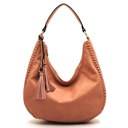 Fashion Whipstitch Shoulder Bag Hobo (3 Colors) - CeCe Fashion Boutique