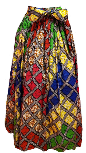 Maxi Ankara Wax Cotton Skirt - Style XA - CeCe Fashion Boutique