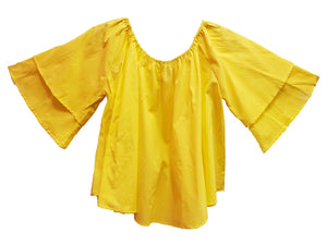 "Yellow" Solid Cotton Top - CeCe Fashion Boutique