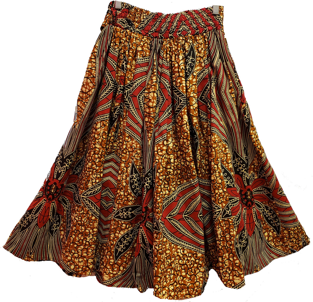 Midi Ankara Wax Cotton Skirt - Style XI - CeCe Fashion Boutique