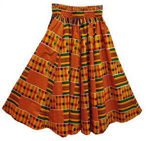 Midi Ankara Wax Cotton Skirt - Style IA - CeCe Fashion Boutique