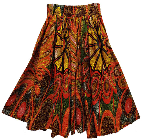 Midi Ankara Wax Cotton Skirt - Style MZD - CeCe Fashion Boutique