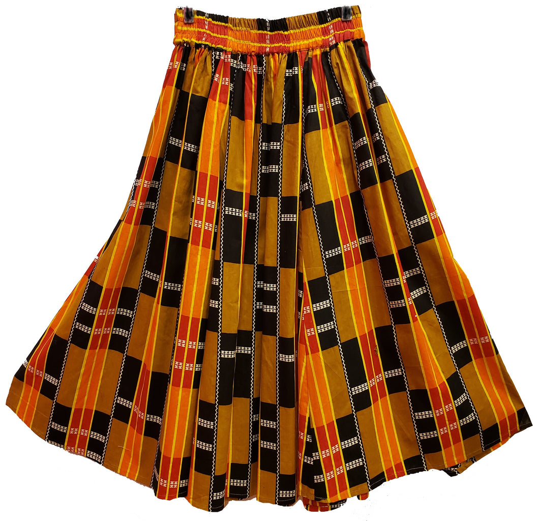 Kente Midi Ankara Wax Cotton Skirt - CeCe Fashion Boutique