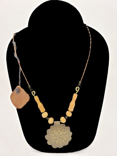 Authentic Leather / Bronze Necklace - 1 - CeCe Fashion Boutique