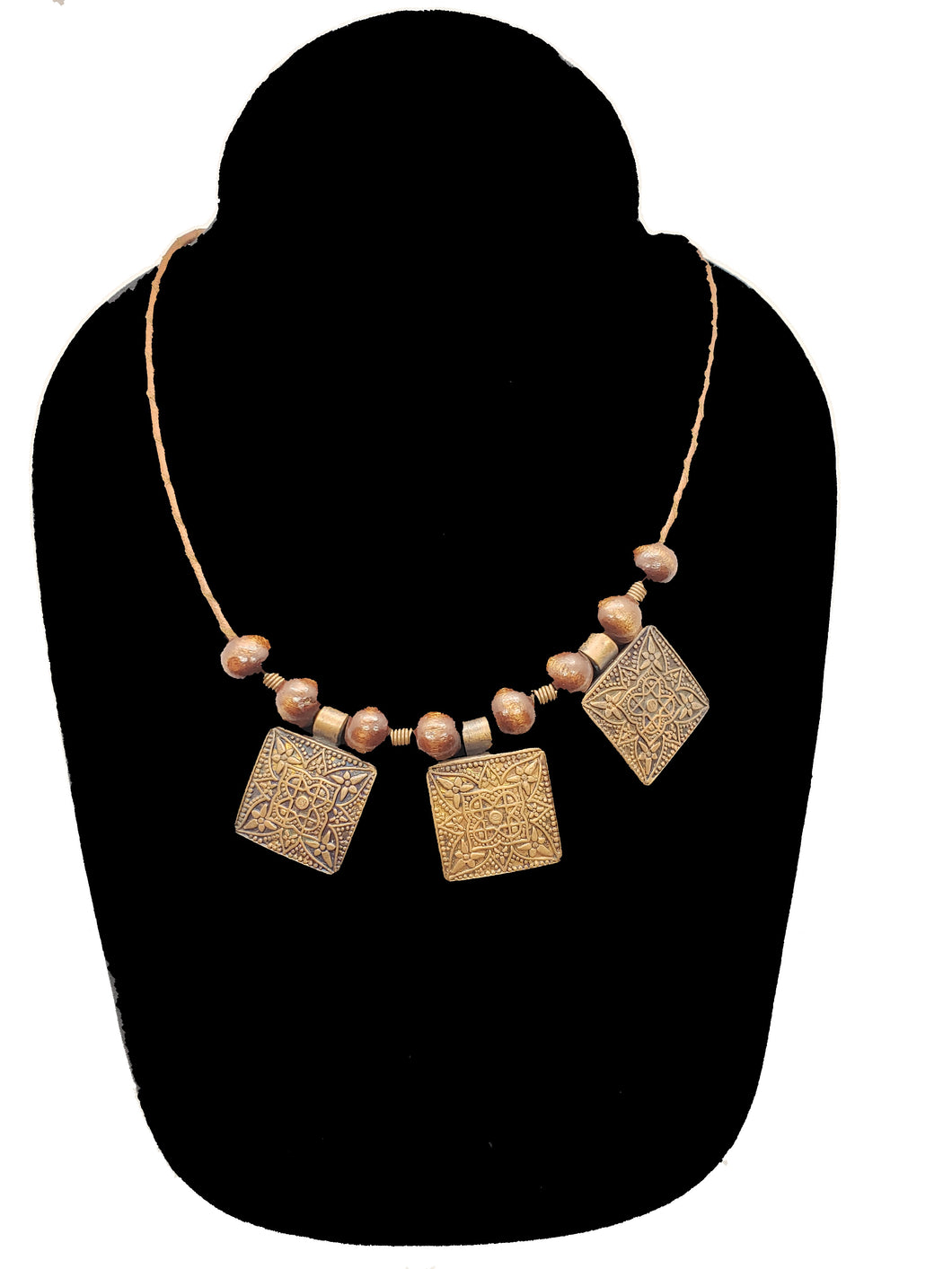 Authentic Leather / Bronze Necklace - 8 - CeCe Fashion Boutique
