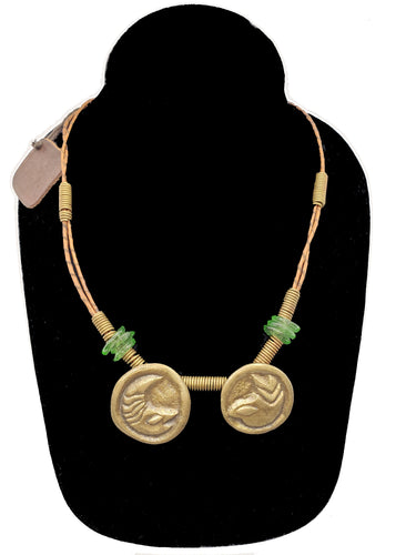 Authentic Leather / Bronze Necklace - 11 - CeCe Fashion Boutique