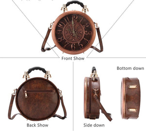 Real Alarm Clock Fashion Handbag (Brown) - CeCe Fashion Boutique