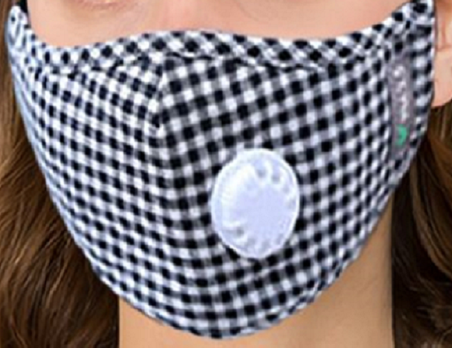 Cotton Gingham Mask with Valve and 2pcs PM2.5 Filters (Black) - CeCe Fashion Boutique