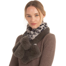 Load image into Gallery viewer, Leopard Pattern Faux Fur Slit Scarf - CeCe Fashion Boutique
