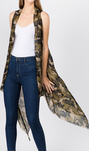 Camouflage Shawl / Vest - CeCe Fashion Boutique