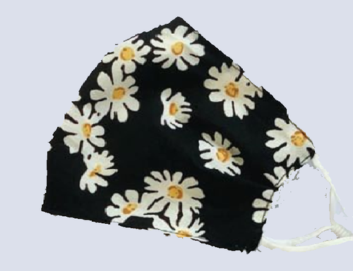 Cotton Floral Mask with 2pcs PM2.5 Filters (Black) - CeCe Fashion Boutique