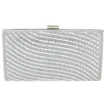 Load image into Gallery viewer, Crystal Embellished Silver Clutch (Wave) - CeCe Fashion Boutique
