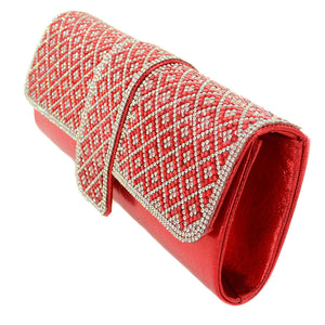 Crystal Embellished Red Clutch - CeCe Fashion Boutique