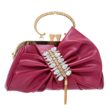 Load image into Gallery viewer, Crystal Deco Bow - Burgundy - CeCe Fashion Boutique
