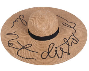 "Do Not Disturb" Embroidered Sequins Hat - Khaki - CeCe Fashion Boutique