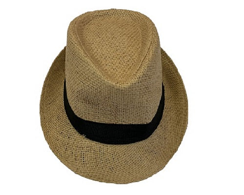 Anchor Straw Fedora Hat - Khaki - CeCe Fashion Boutique