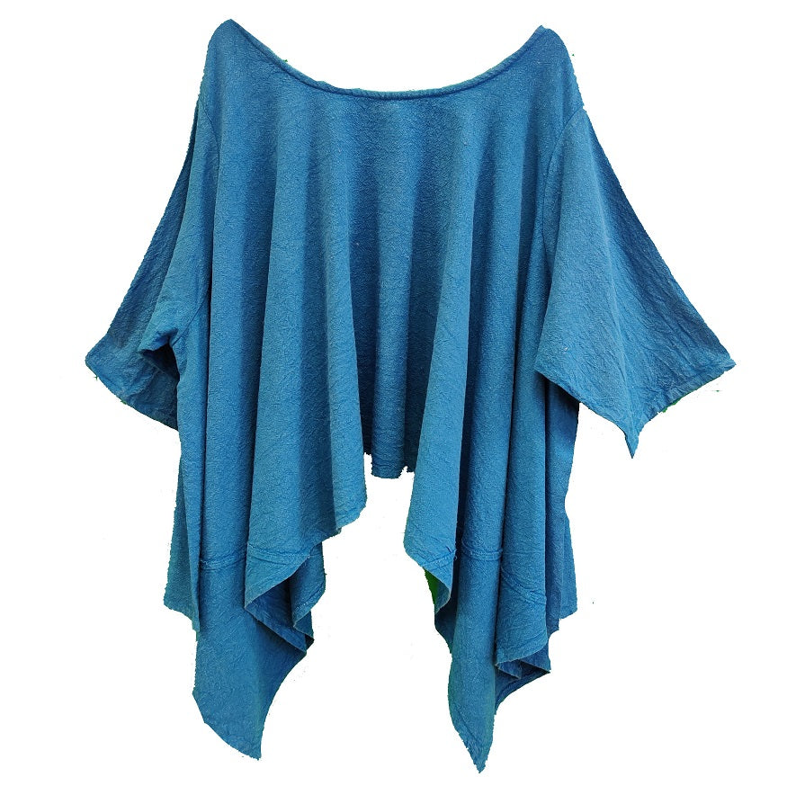 Gauze Cotton Solid Top (Blue) - CeCe Fashion Boutique