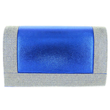 Load image into Gallery viewer, Glitter Crystal Frame Blue Clutch - CeCe Fashion Boutique
