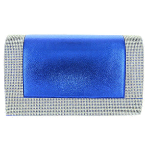 Glitter Crystal Frame Blue Clutch - CeCe Fashion Boutique
