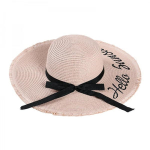 "Hello Sunshine" Lettering Summer Straw Hat (2 Colors) - CeCe Fashion Boutique