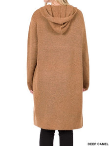 Hooded Open Front Cardigan (3 Colors)