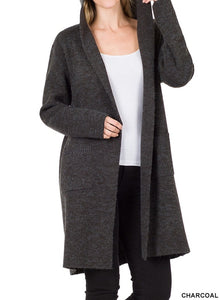 Hooded Open Front Cardigan (3 Colors)