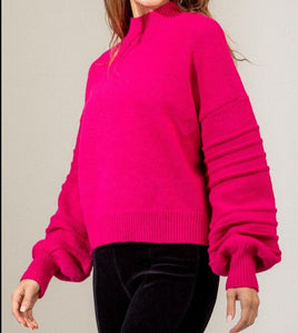 Hot Pink Solid Cozy Sweater