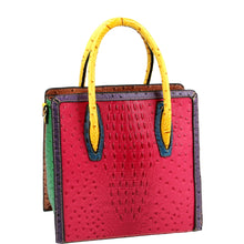 Load image into Gallery viewer, Ostrich Crocodile Print Tall Satchel Bag (3 Colors) - CeCe Fashion Boutique
