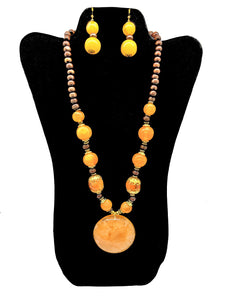 Orange Beaded Necklace and Earrings Set - CeCe Fashion Boutique