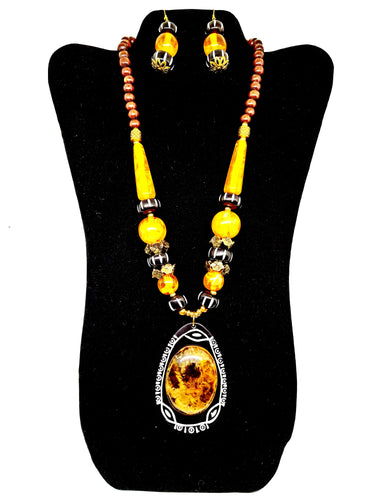 Yellow Beaded Necklace Set - CeCe Fashion Boutique