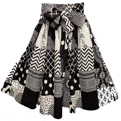 Midi Ankara Wax Cotton Skirt - Style IZX - CeCe Fashion Boutique