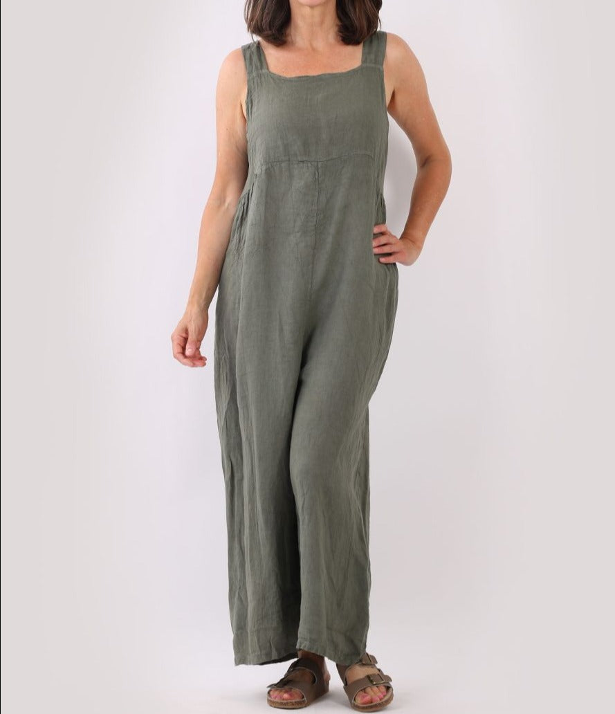 Italian Solid Linen Lagenlook Jumpsuit – CeCe Fashion Boutique