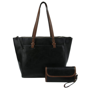 Front Pocket 2-in-1 Shopper/Clutch (4 Colors) - CeCe Fashion Boutique