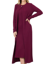 Load image into Gallery viewer, Midi Dress and Cardigan Set (2 Colors)
