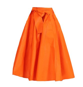 Midi Ankara Wax Cotton Skirt - Style Orange - CeCe Fashion Boutique